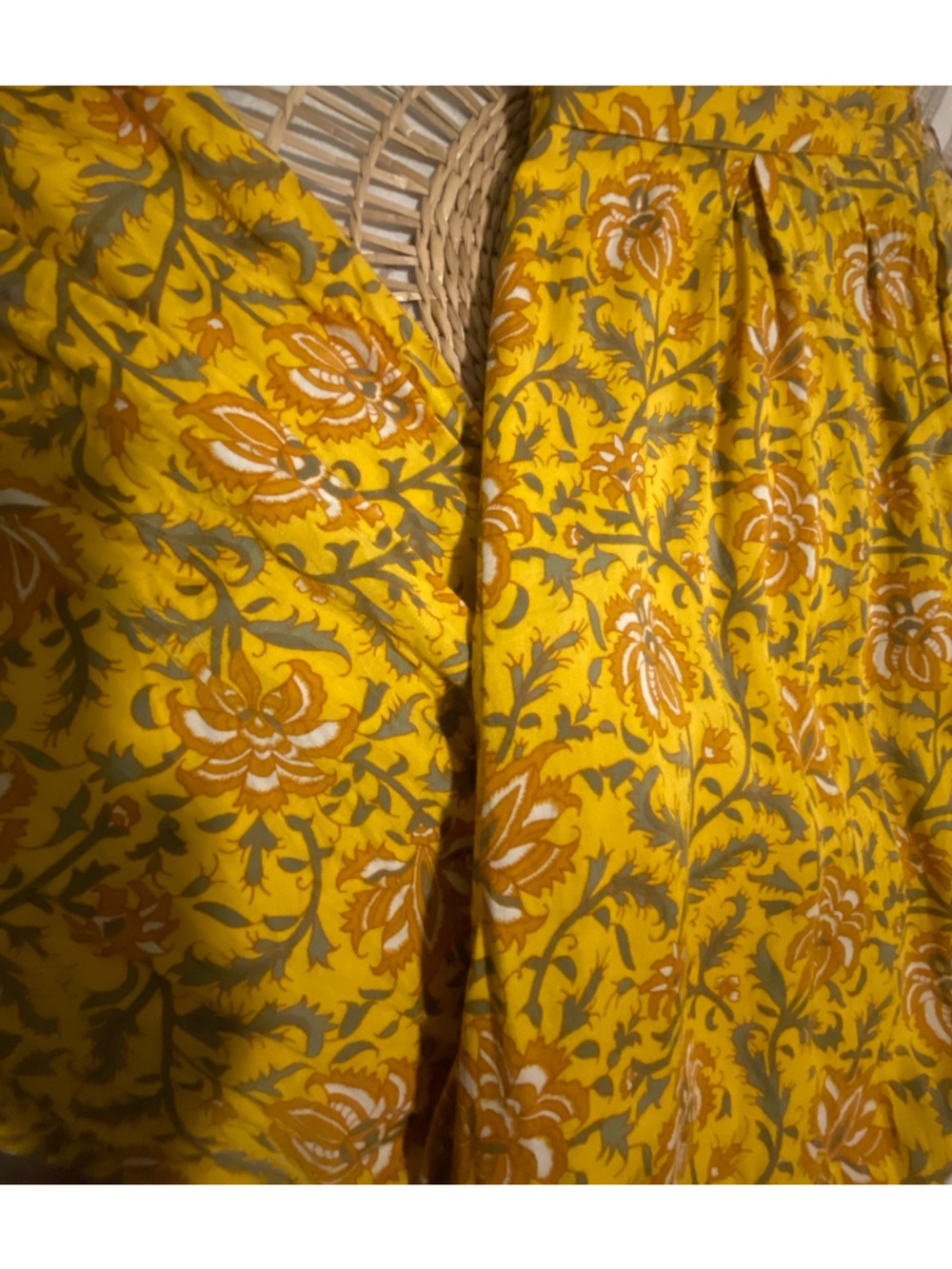 Urban Outfitters Jill Yellow Floral Wide Leg Pull-On Pants 🌾🌾🌾 - Picture 4 of 5